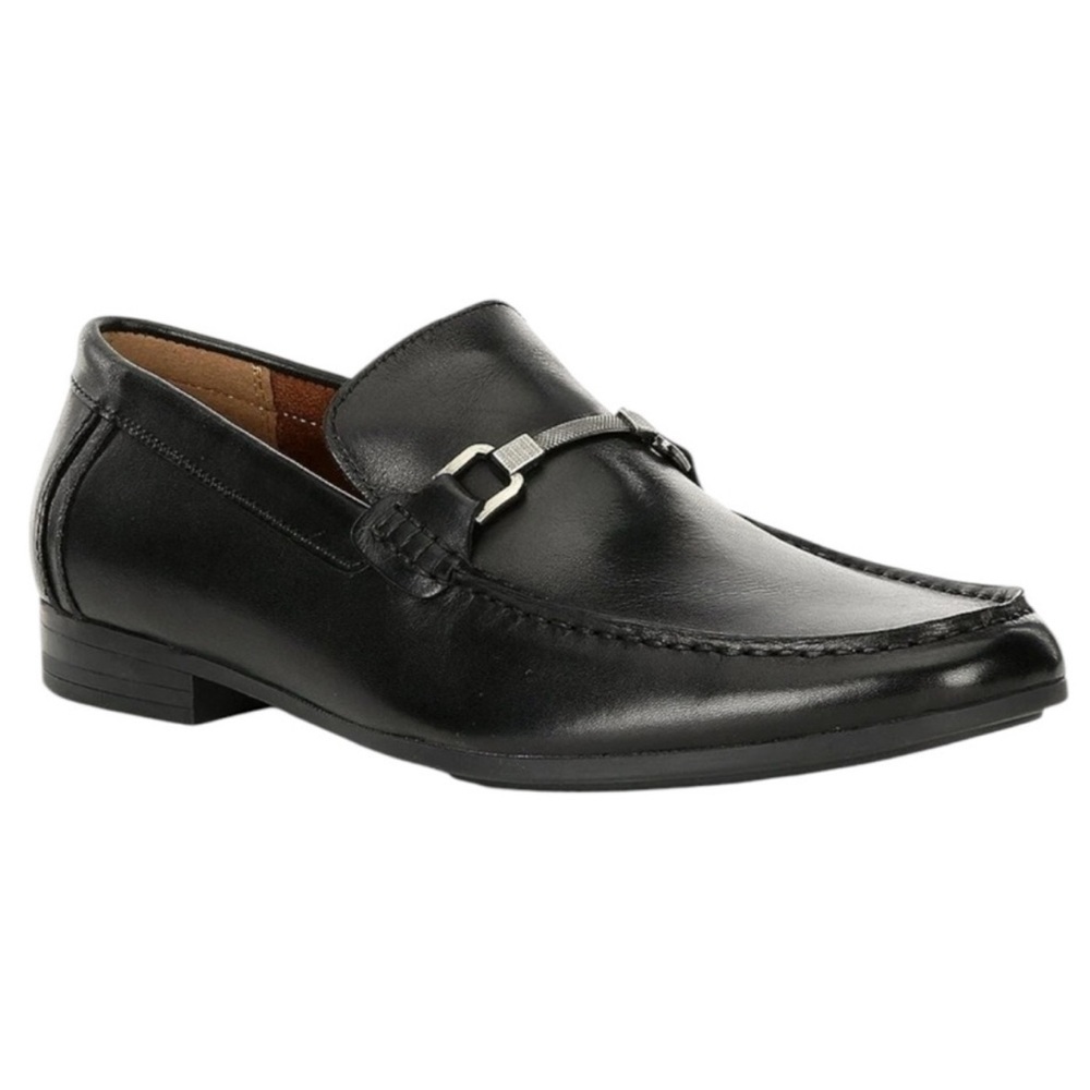 Steve Madden Men's Privacy Genuine Leather Horse Bit Hardware Slip On Loafers